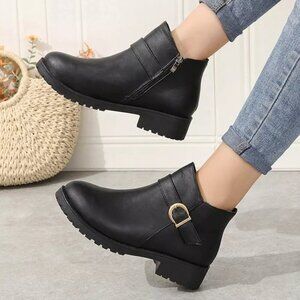Buckle Accent Ankle Boots